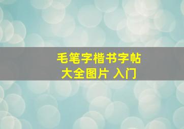 毛笔字楷书字帖大全图片 入门